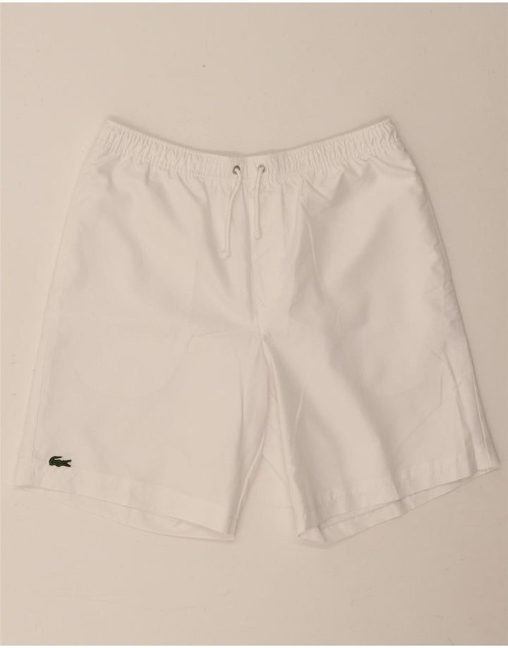 Pantaloncini sportivi da uomo Lacoste taglia 4 medio poliestere bianco