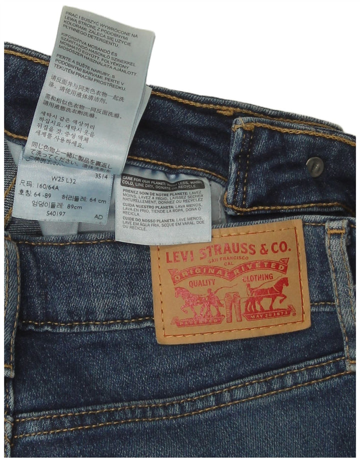 Jeans svasati a vita alta da donna Levi's W25 L32 cotone blu navy