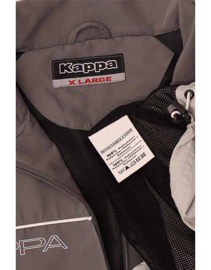 Giacca da tuta da uomo Kappa XL in poliestere color block grigio
