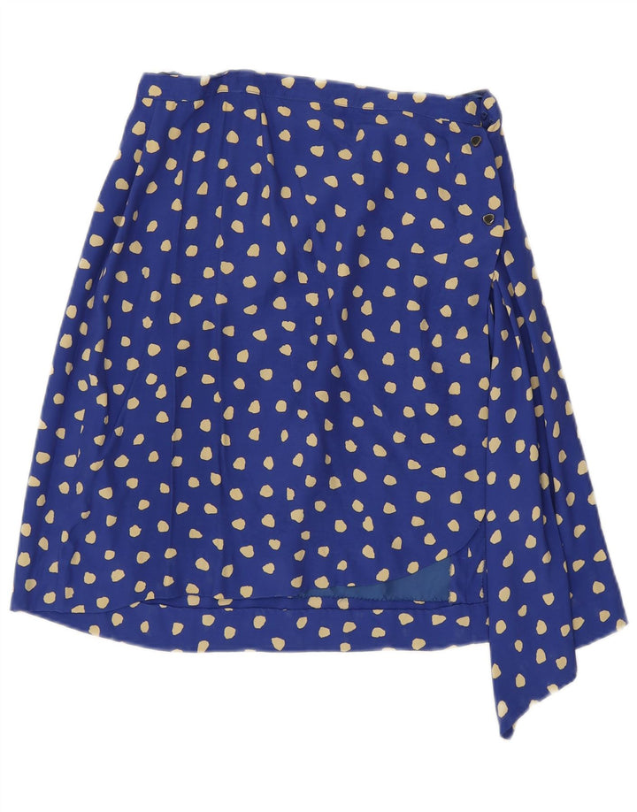 Gonna a trapezio vintage da donna W26 piccola blu maculata