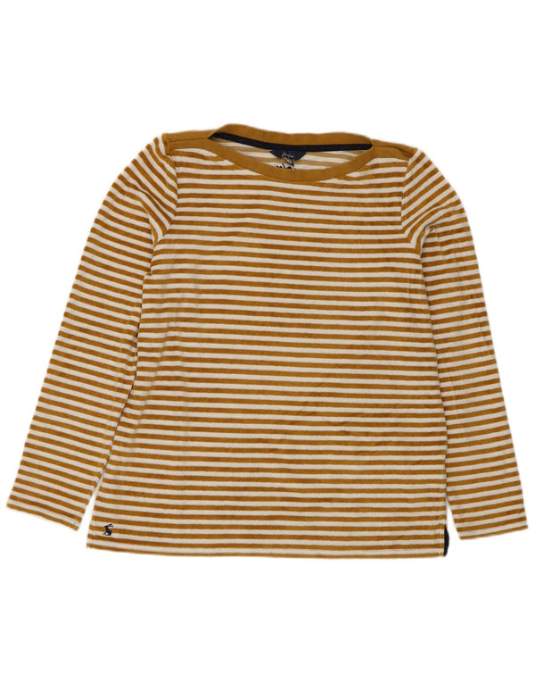 JOULES Top da donna a maniche lunghe UK 12 Cotone a righe beige medio