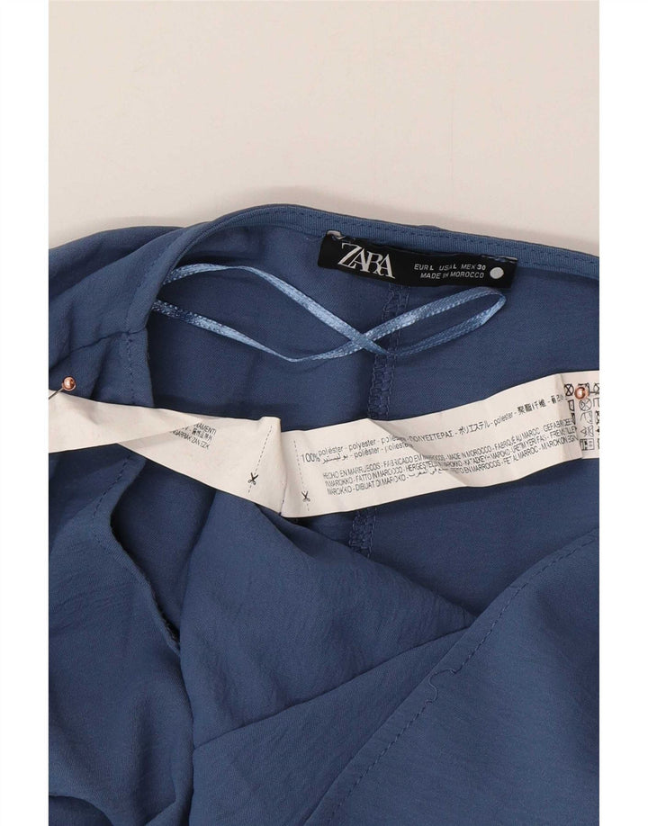 Tutina corta senza maniche da donna Zara UK 16 grande poliestere blu