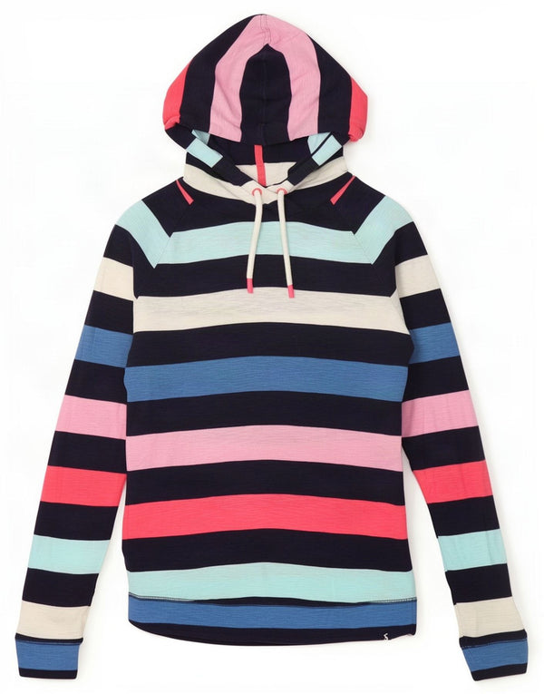 Felpa con cappuccio da donna Joules UK 10 piccola in cotone a righe multicolore