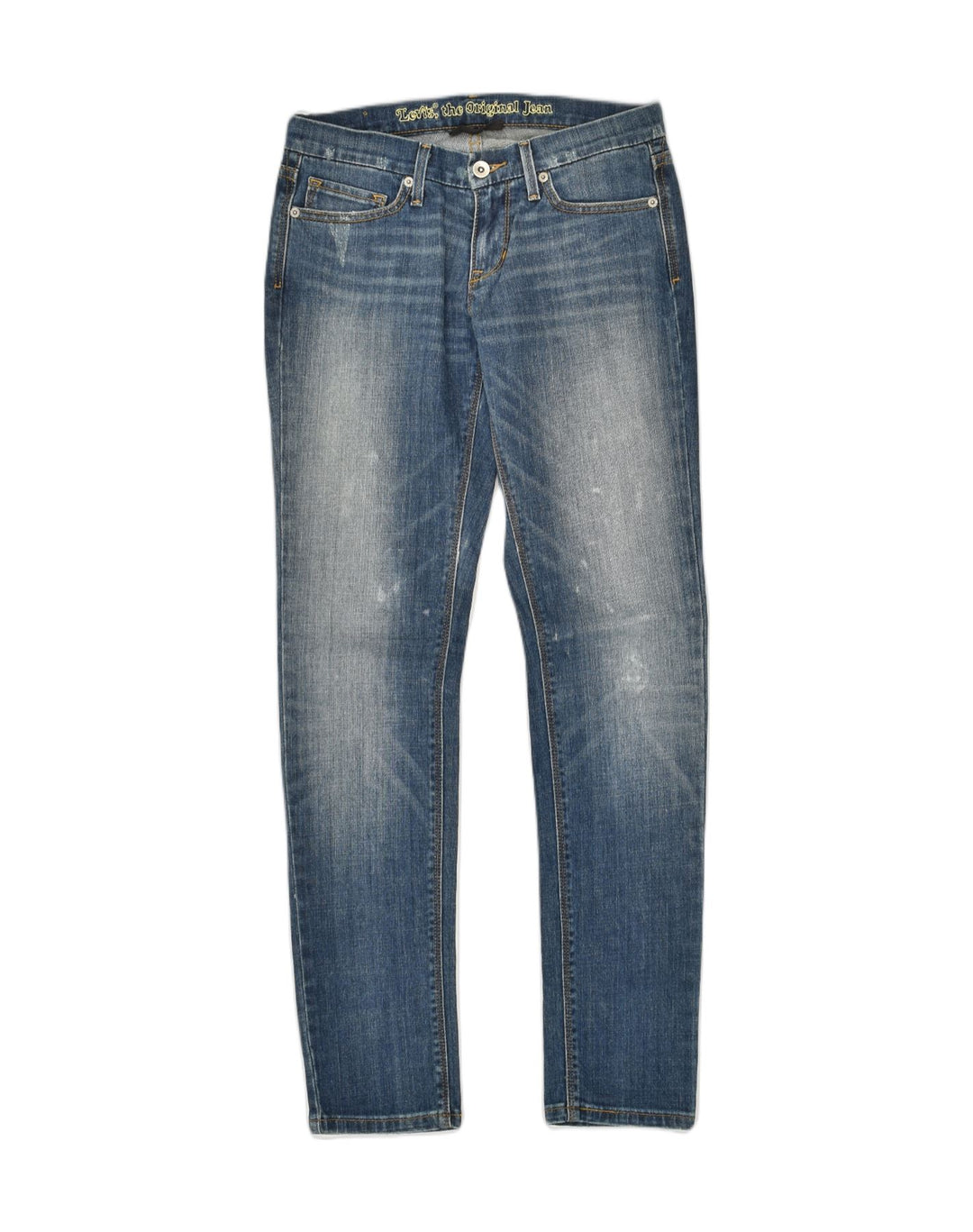 LEVI'S Womens Slim Jeans US 5 Small W27 L30 Blue Cotton | Vintage Levi's | Thrift | Second-Hand Levi's | Used Clothing | Messina Hembry 