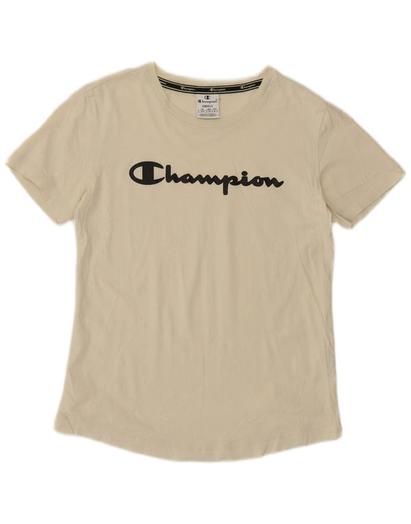 T-shirt grafica da donna Champion Top UK 10 Small Bianco sporco