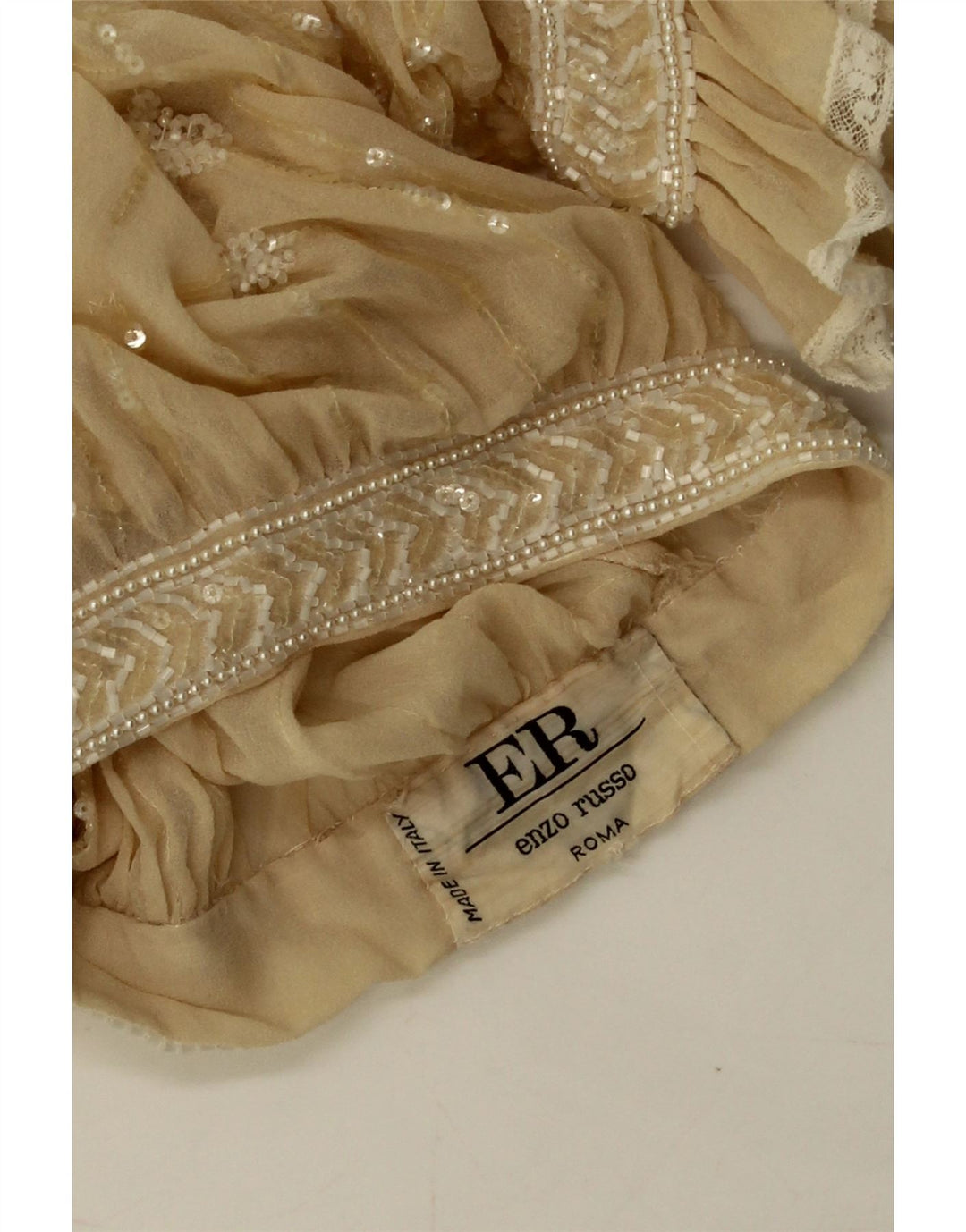 Camicetta corta trasparente da donna Enzo Russo Top UK 16 Large Beige