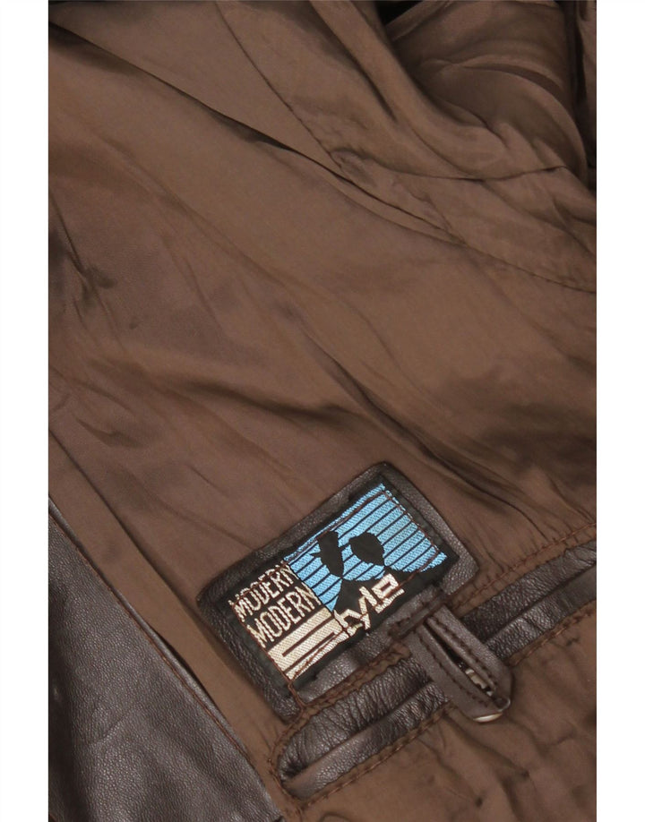 Giacca in pelle vintage da uomo UK 42 XL in pelle marrone