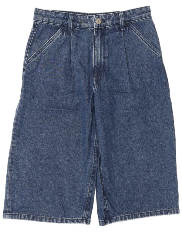 Bermuda da donna Zara a vita alta in denim dalla vestibilità rilassata EU 34 2XS W24 Blu
