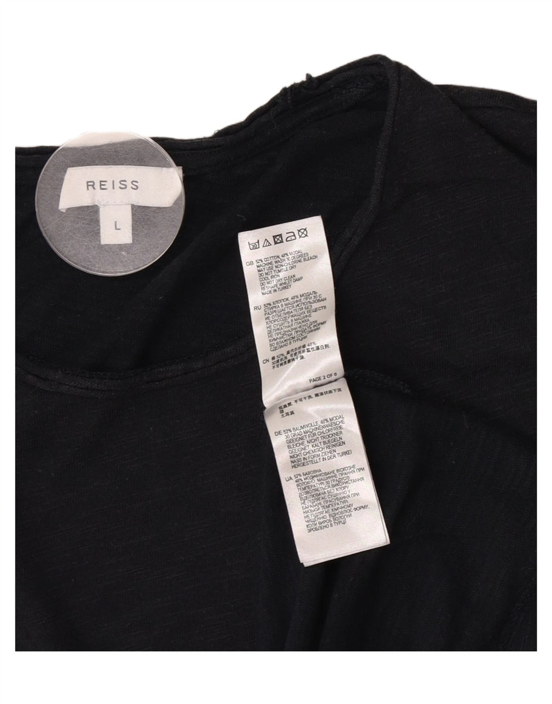 T-shirt da uomo Reiss Top grande in cotone chiazzato nero