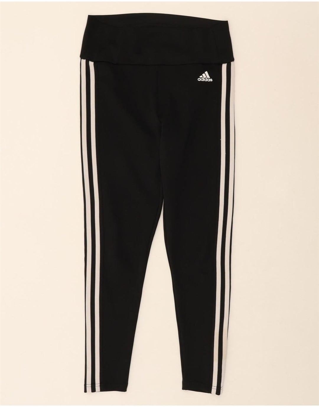 ADIDAS Womens Aeroready Crop Leggings UK 8/10 Small  Black Polyester Vintage Adidas and Second-Hand Adidas from Messina Hembry 