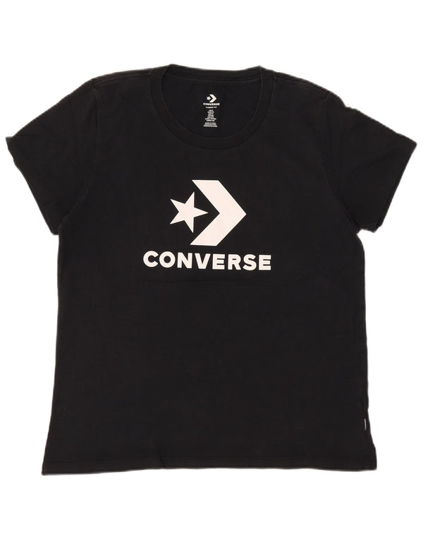 T-shirt grafica da donna con vestibilità classica Converse UK 18 XL Nera