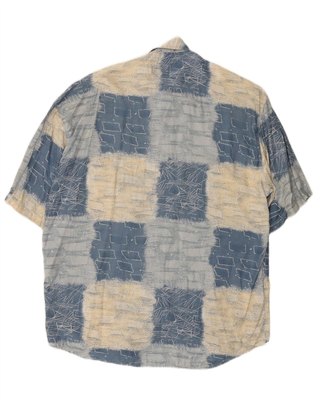 RAYBEST Camicia a maniche corte da uomo Blu medio geometrico