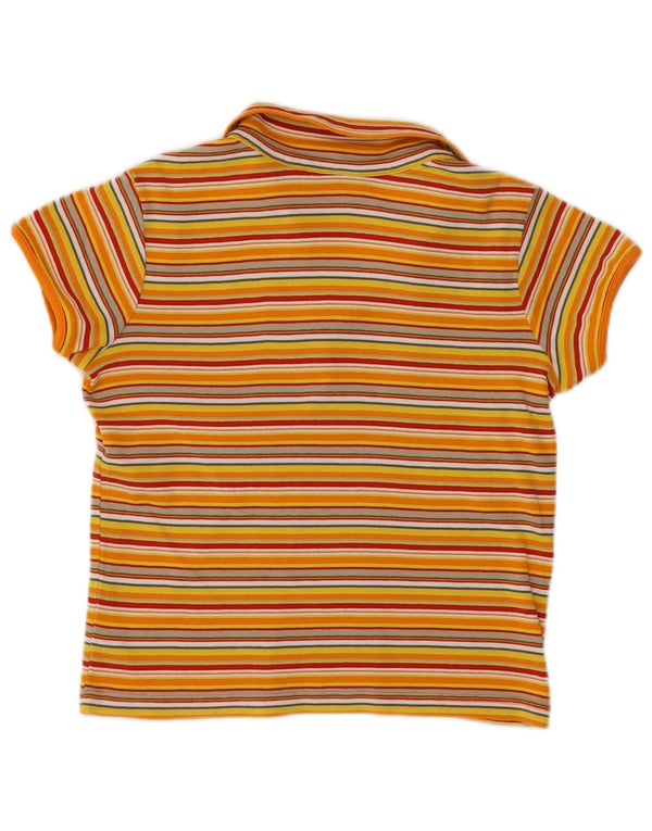 Polo corta da donna S.Oliver UK 14 cotone a righe grandi gialle