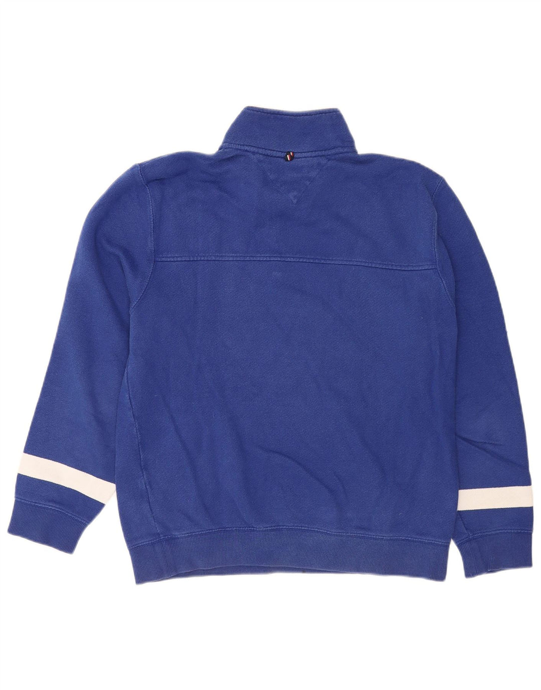 Felpa da uomo con zip e collo Tommy Hilfiger in cotone blu medio