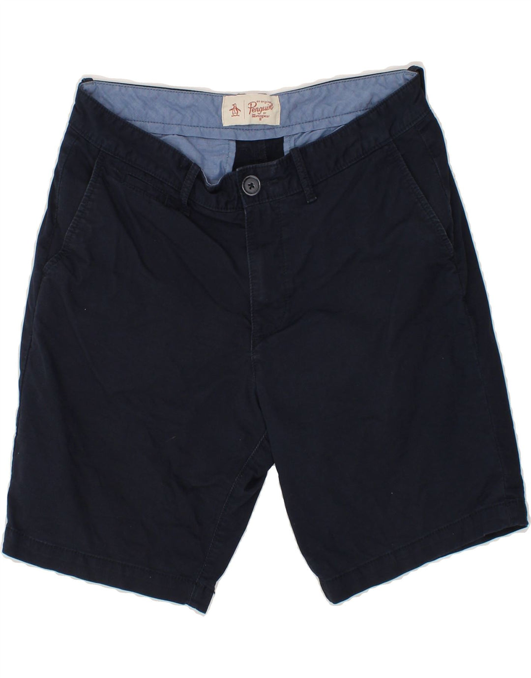 PENGUIN Mens Chino Shorts W30 Medium Navy Blue Cotton Vintage Penguin and Second-Hand Penguin from Messina Hembry 