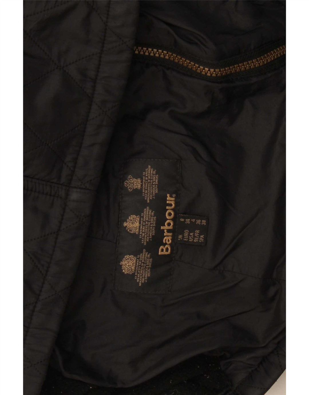Giacca trapuntata con cappuccio da donna Barbour UK 8 piccola nera