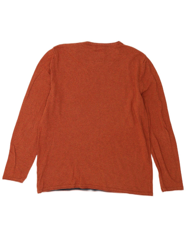 Fat Face Top da uomo a maniche lunghe XL in cotone marrone