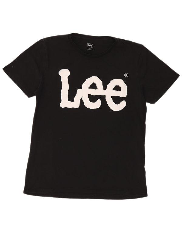 Lee Mens Graphic T-Shirt Top XL Black Cotton