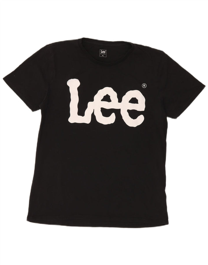 Maglietta grafica da uomo Lee Top XL in cotone nero
