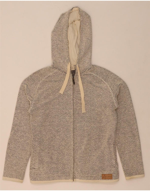 Maglione con cappuccio e zip da donna Weird Fish UK 14 Cotone screziato grigio medio