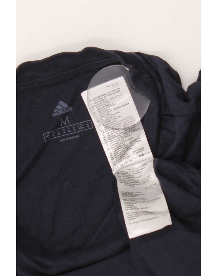T-shirt grafica da uomo Adidas Top in cotone blu navy medio