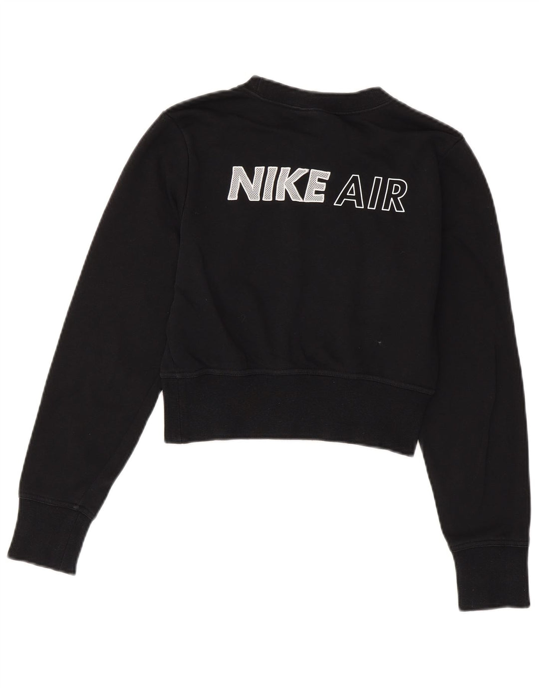 Felpa con grafica corta NIKE da donna UK 6 XS cotone nero