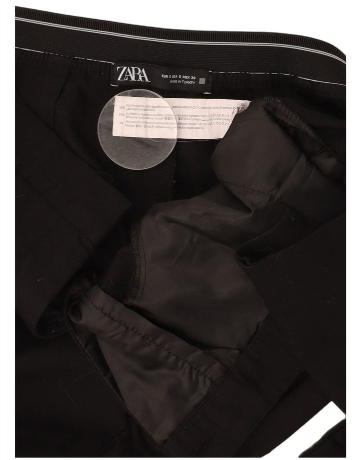 Pantaloni chino slim da donna ZARA piccoli W26 L27 cotone nero