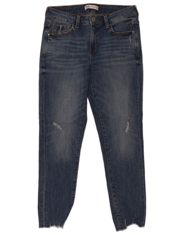 Jeans skinny effetto invecchiato da donna Zara EU 40 medio W30 L27 cotone blu