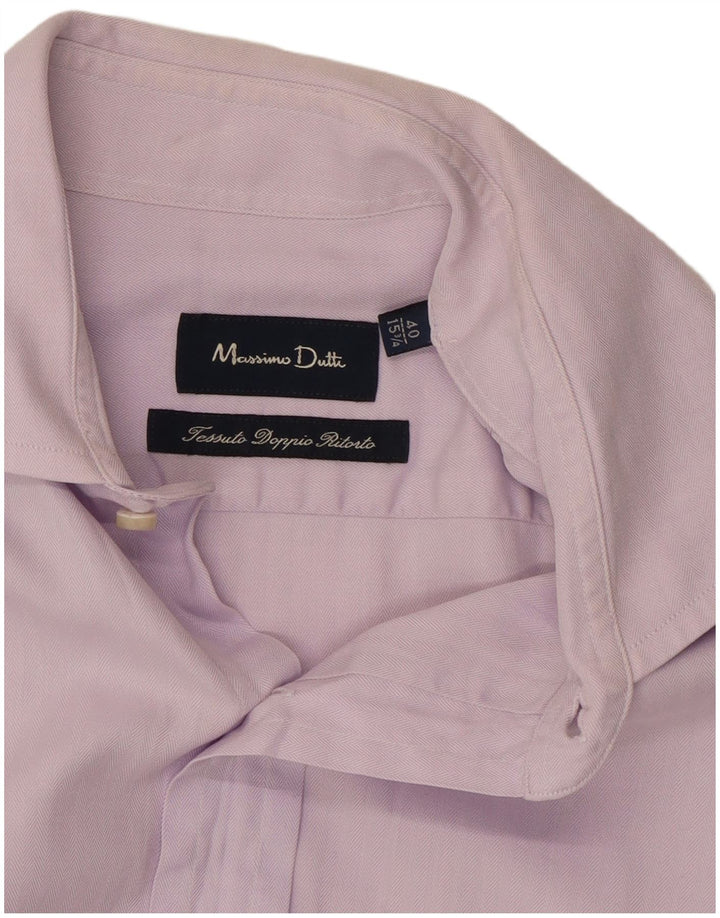 Camicia da uomo Massimo Dutti taglia 15 3/4 40 medio viola a spina di pesce