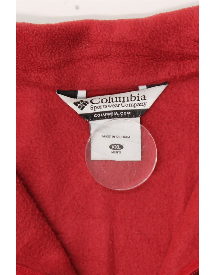 Giacca in pile da uomo COLUMBIA UK 44 2XL Poliestere rosso