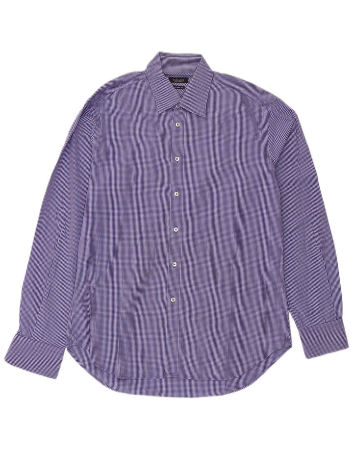 ZARA Mens Tailored Fit Shirt Size 42 Large Blue Check Cotton