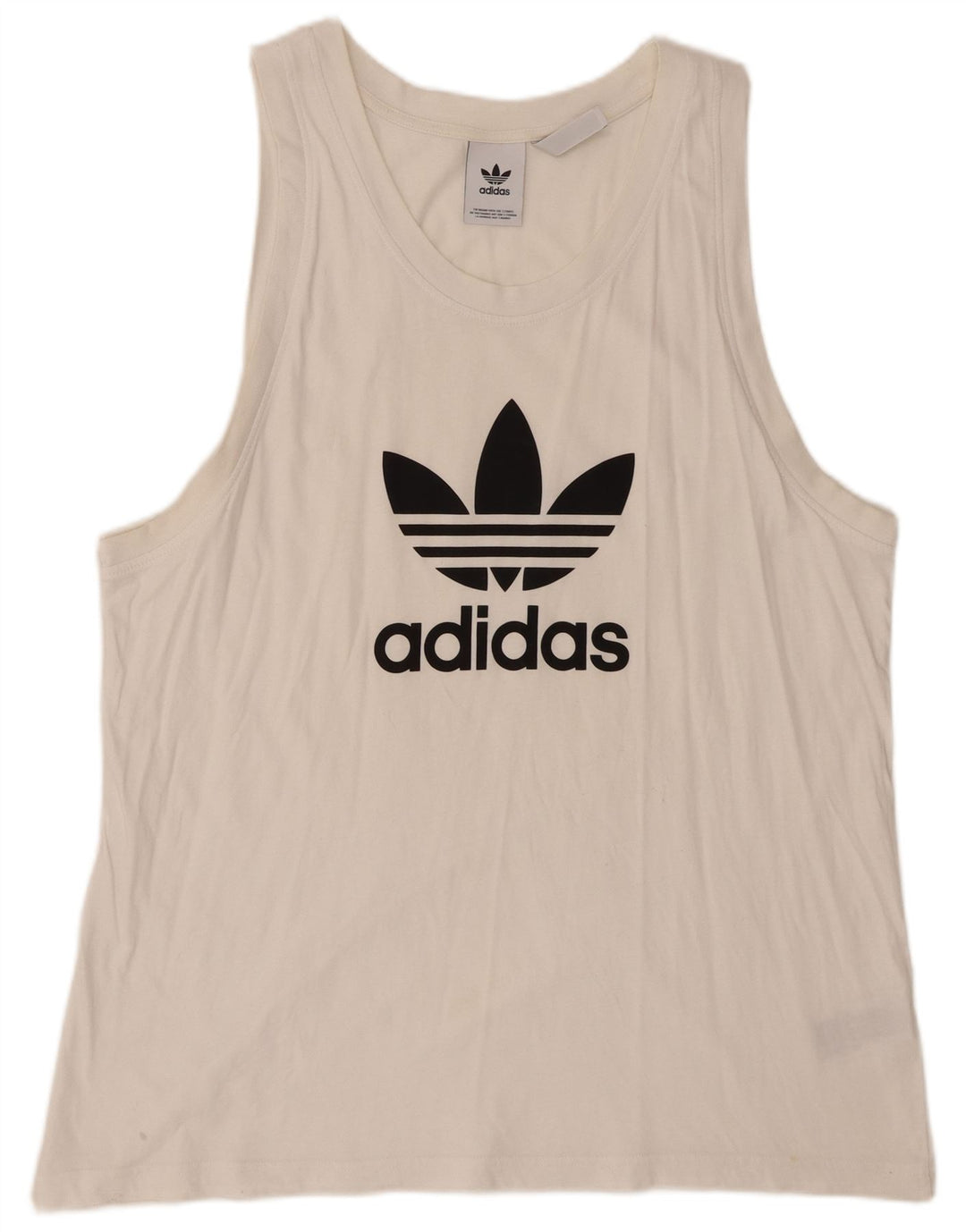 Canotta grafica da uomo Adidas XL in cotone bianco