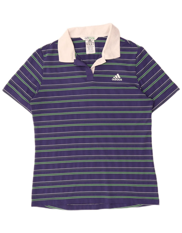 Polo da rugby da donna Adidas UK 18 XL Poliestere a righe blu navy