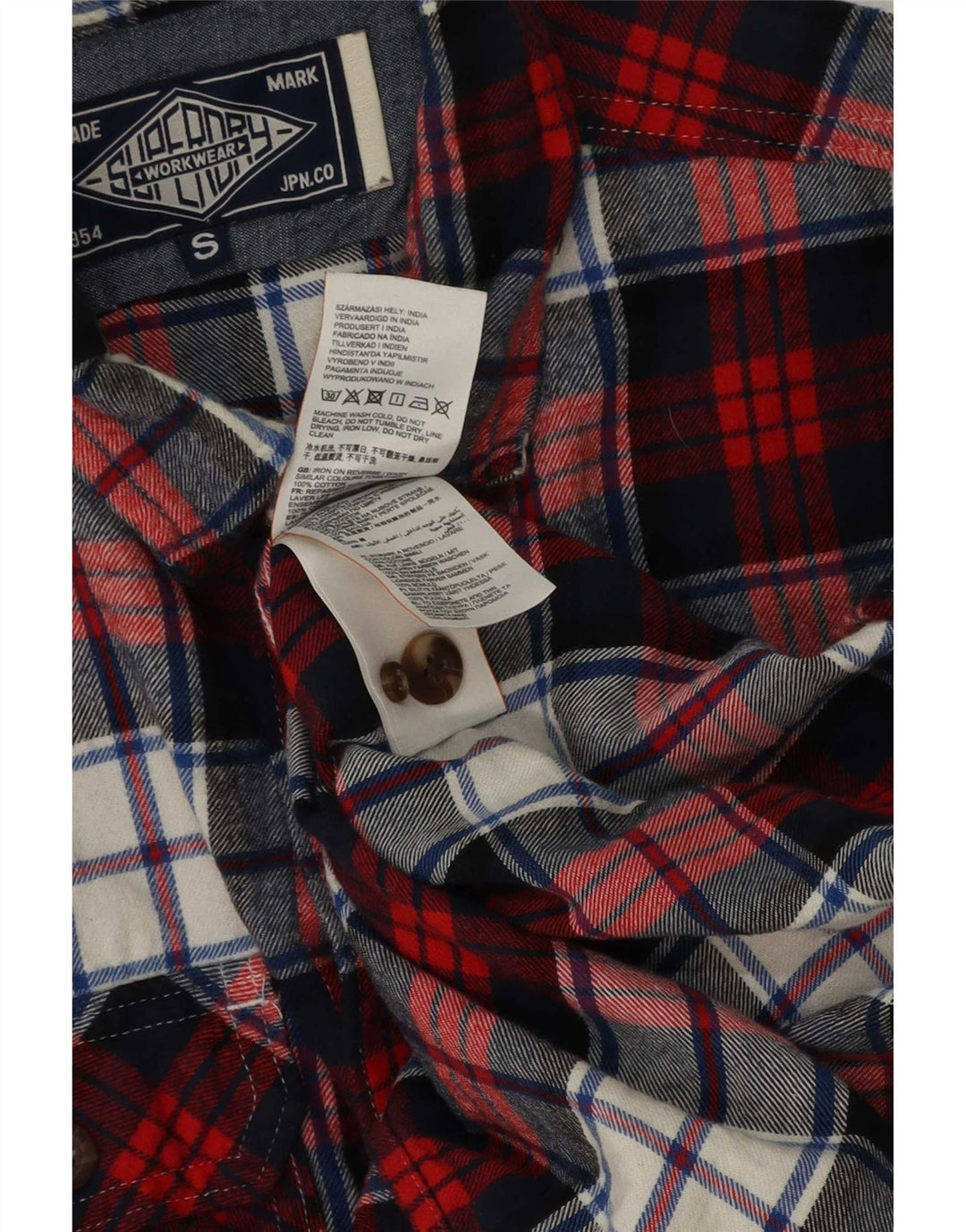 Camicia da uomo in flanella dal taglio classico Superdry, in cotone a quadri blu navy