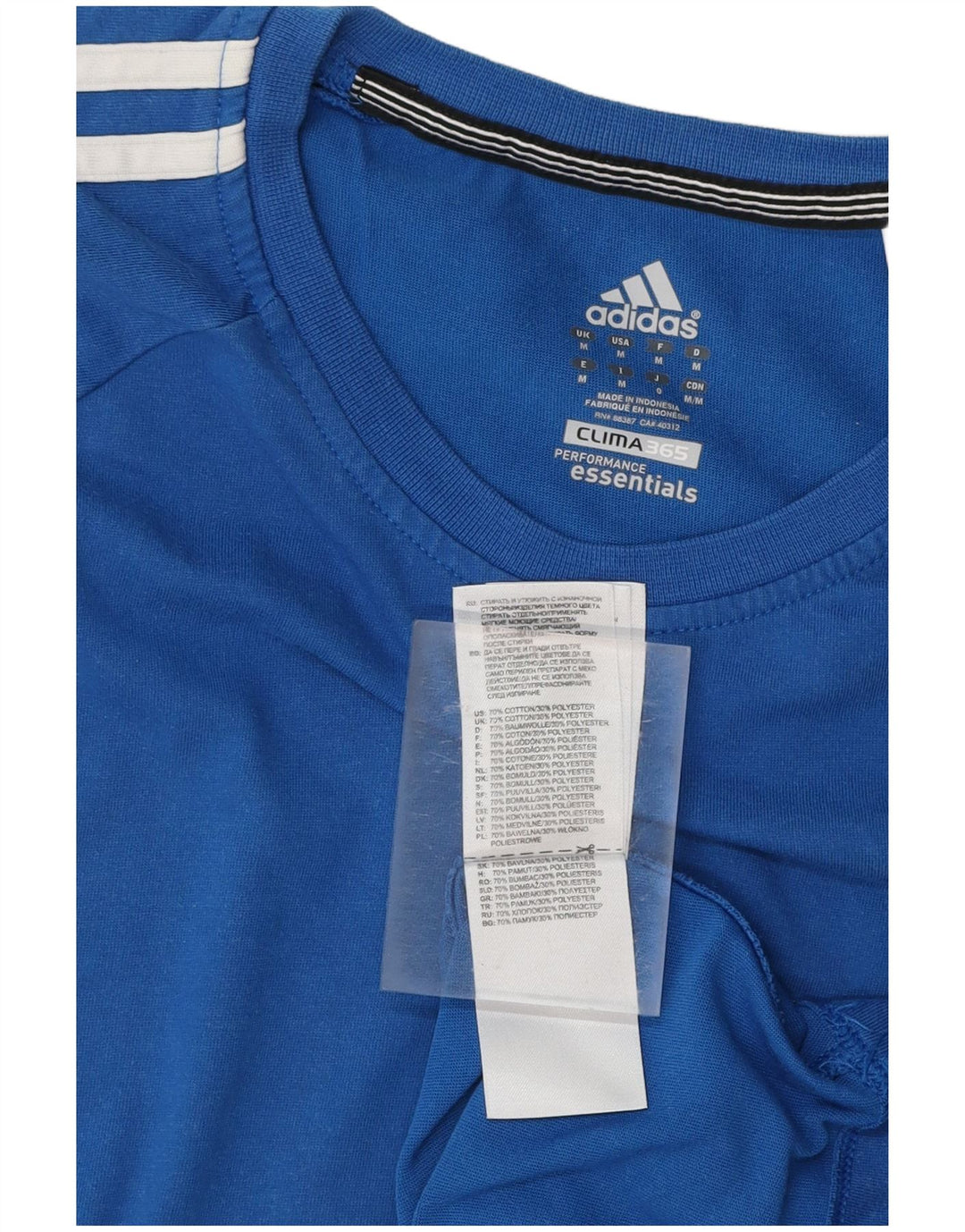 T-shirt ADIDAS da uomo Clima 365 Top in cotone blu medio
