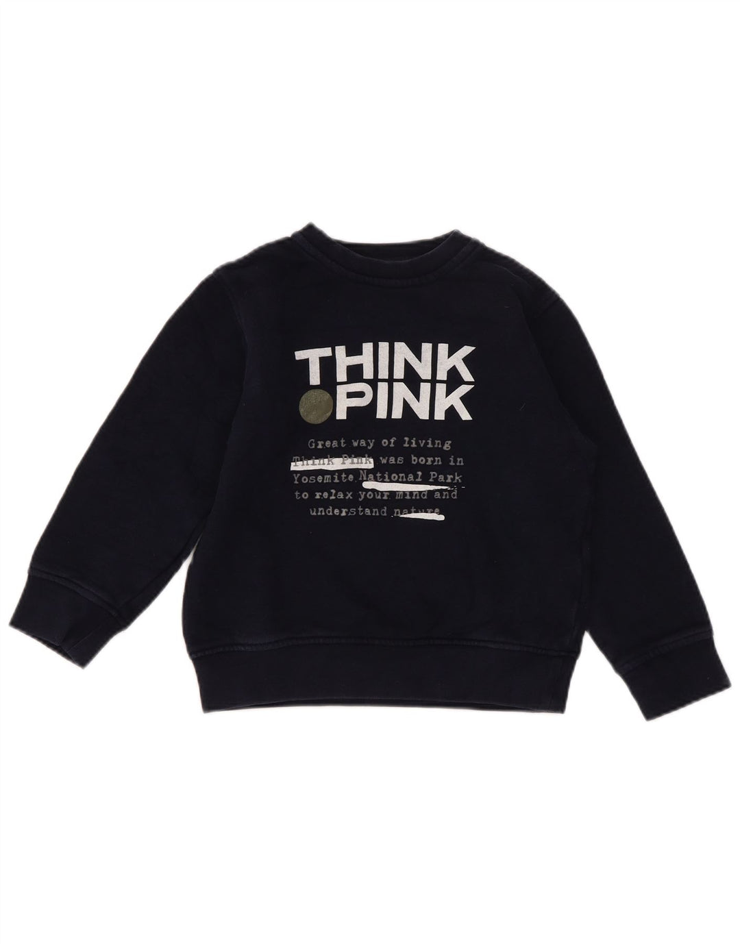 Felpa con vestibilità regolare grafica Think Pink per ragazzi 4-5 anni blu navy