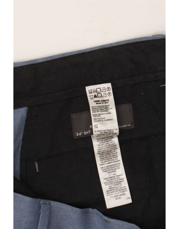 Pantaloni chino vestibilità regolare da uomo Marks & Spencer W34 L29 poliestere blu