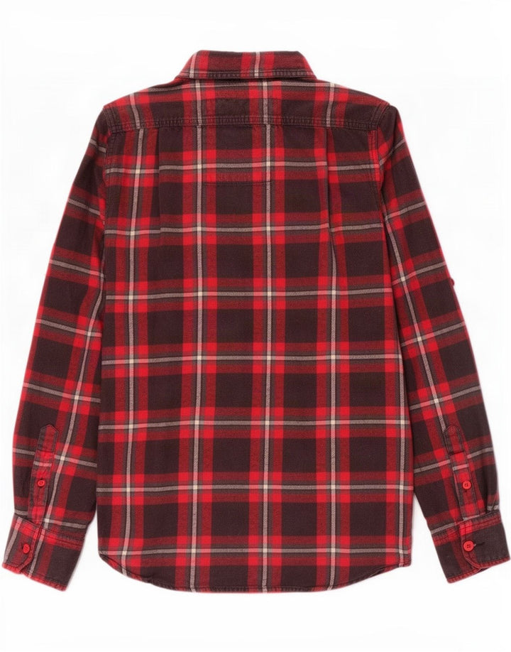 Camicia da uomo in flanella Superdry, cotone a quadri rossi grandi
