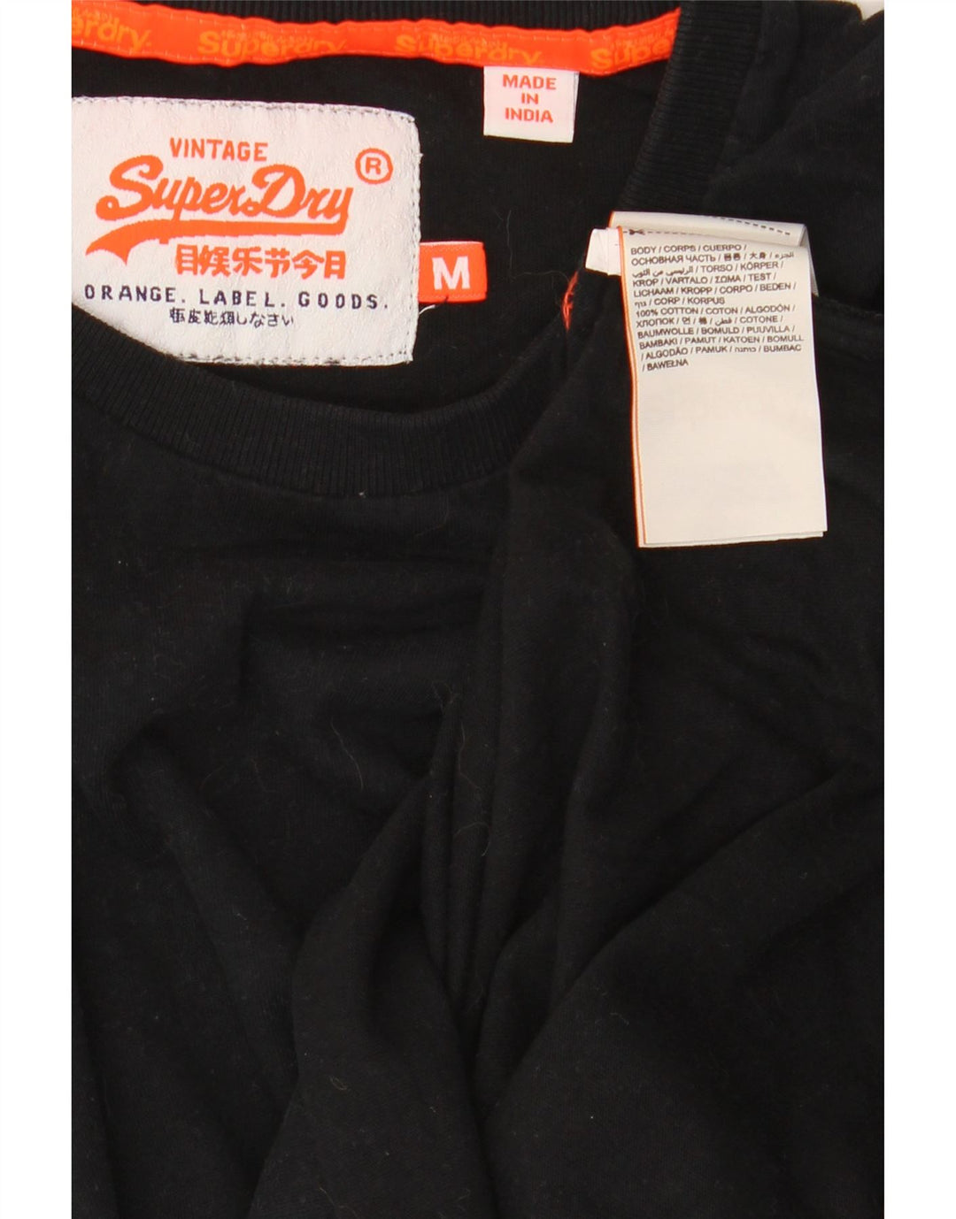 T-shirt da uomo Superdry Top in cotone nero medio