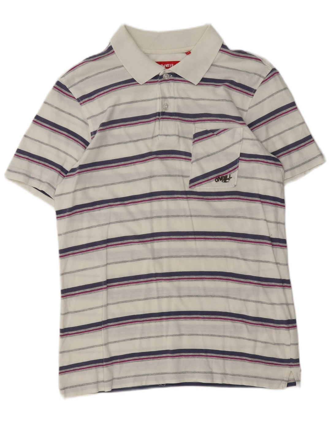 Polo da uomo O'Neill in cotone a righe bianche medie