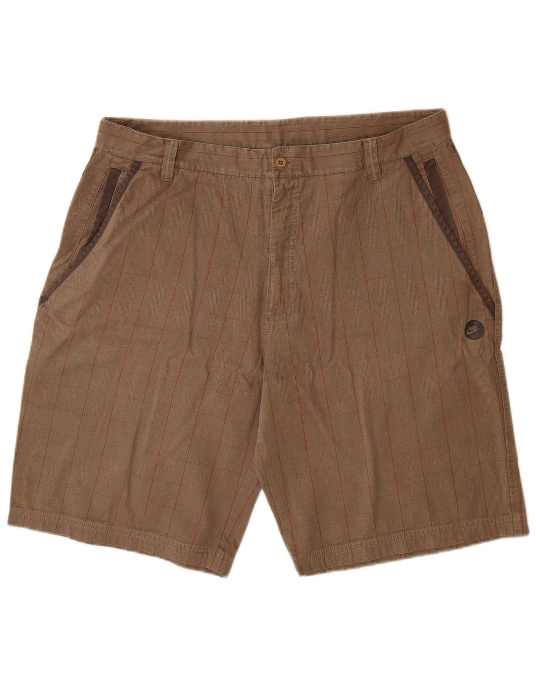 Pantaloncini cargo da uomo Nike XL W38 in cotone a quadri grigi