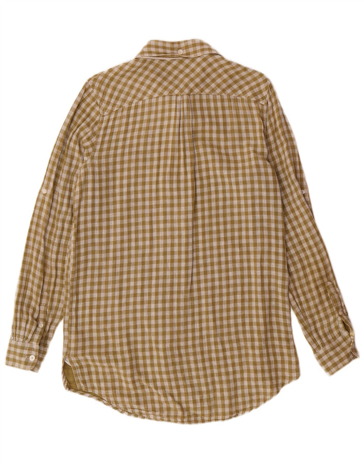 TOMMY HILFIGER Camicia lunga da donna US 8 cotone a quadretti verde medio
