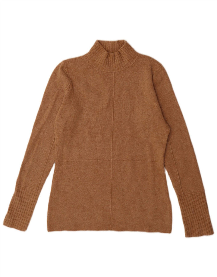 Maglione maglione a collo alto da donna Marks & Spencer UK 6 XS marrone poliammide