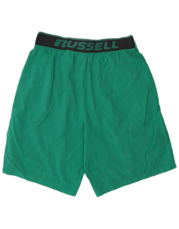 RUSSELL ATHLETIC Pantaloncini sportivi grafici da uomo Verde medio geometrico