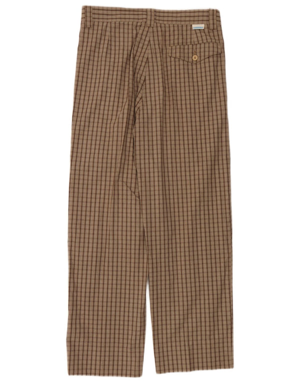 Pantaloni chino da uomo Carrera IT 46 piccoli W30 L28 cotone a quadri marrone