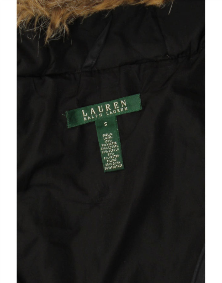 Giacca imbottita con cappuccio da donna Ralph Lauren UK 10 piccola in poliestere nero