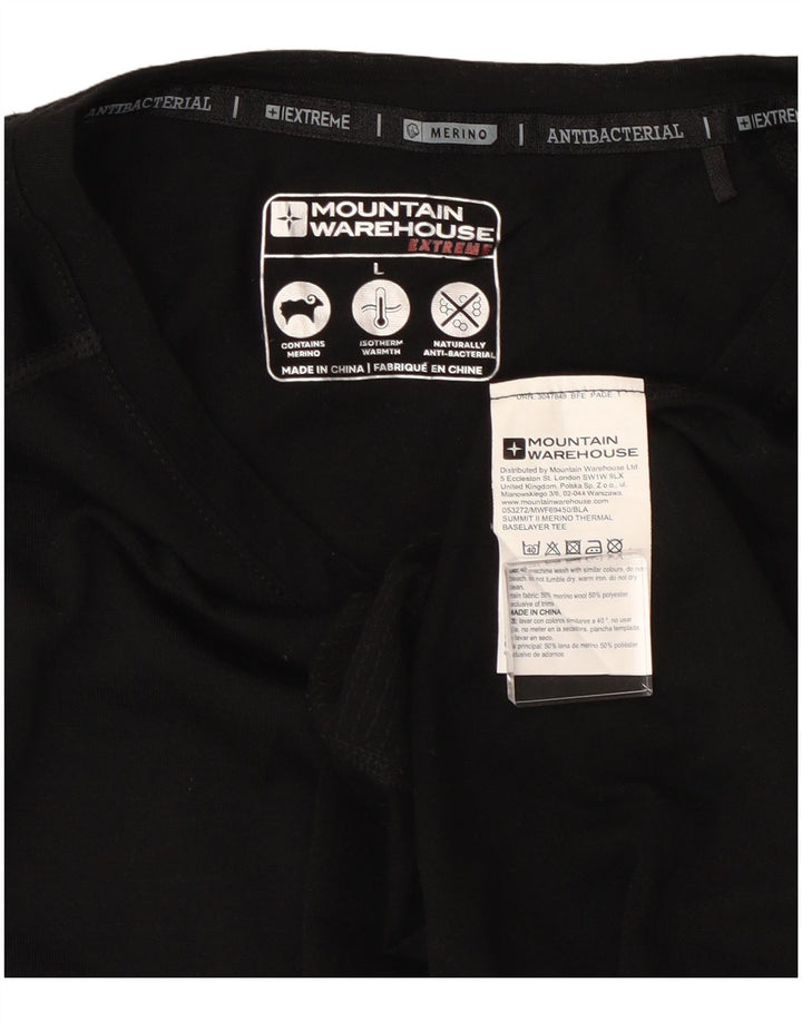 T-shirt da uomo Mountain Warehouse Top grande in lana nera