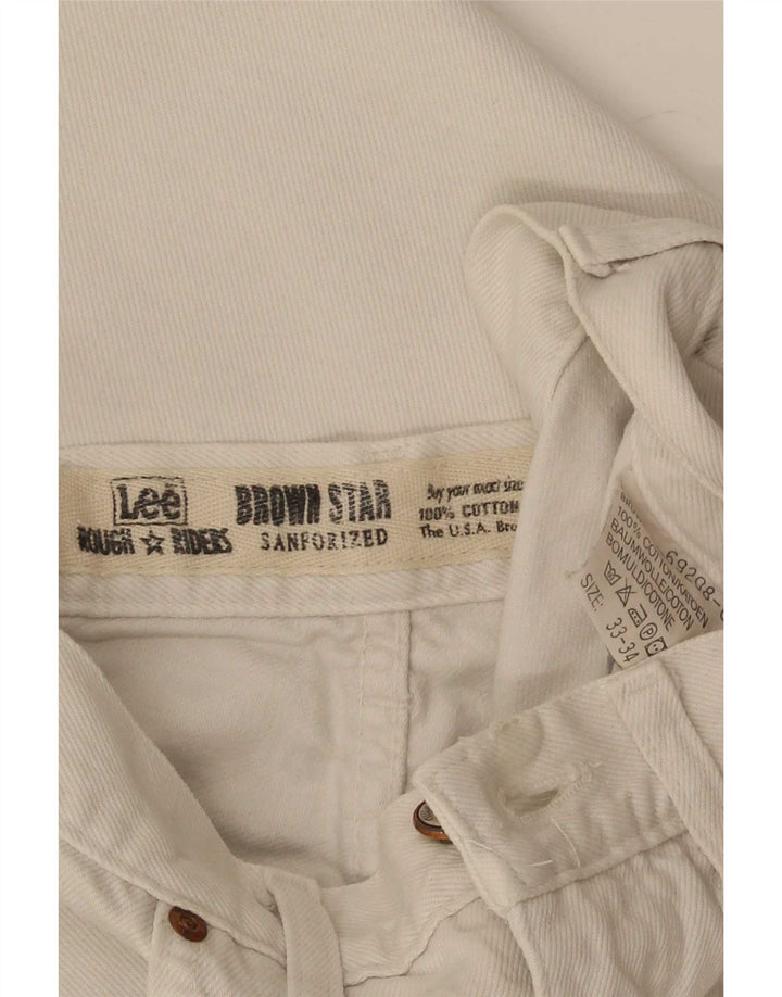 Jeans corti da uomo Lee Riders W33 L24 cotone bianco