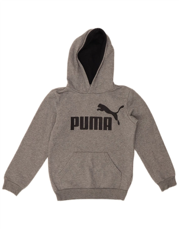 Felpa con cappuccio grafica PUMA da bambino 9-10 anni grigia