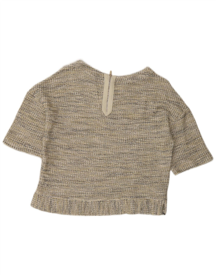 Top camicetta da donna Massimo Dutti UK 14 a righe beige medio